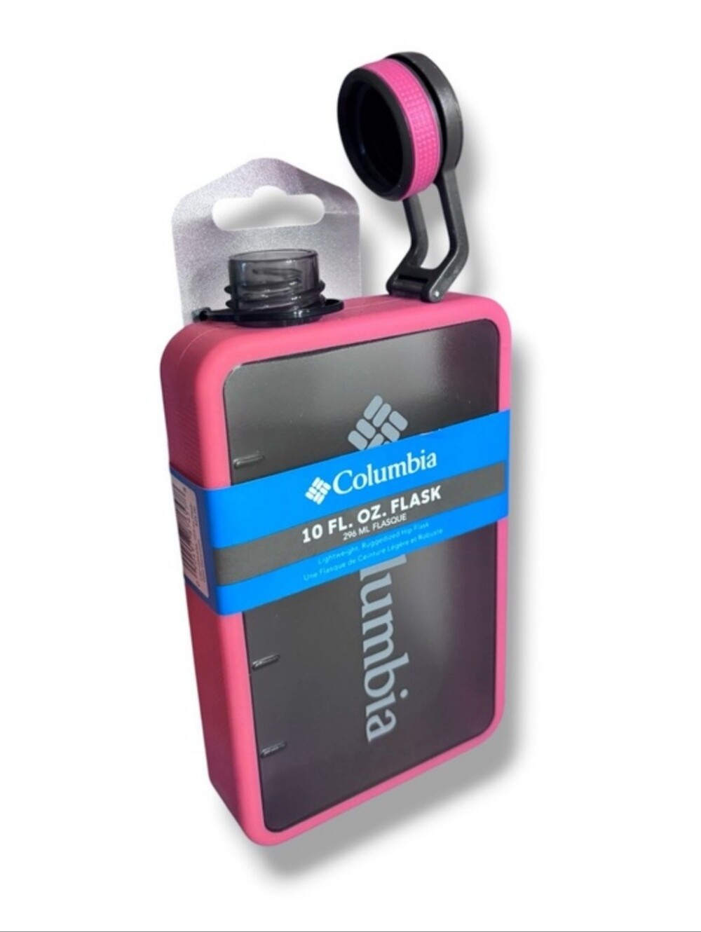 COLUMBIA 10 Ounce Flask Pink & Grey NEW